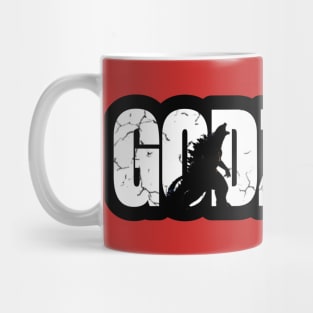 Retro white godzilla Mug